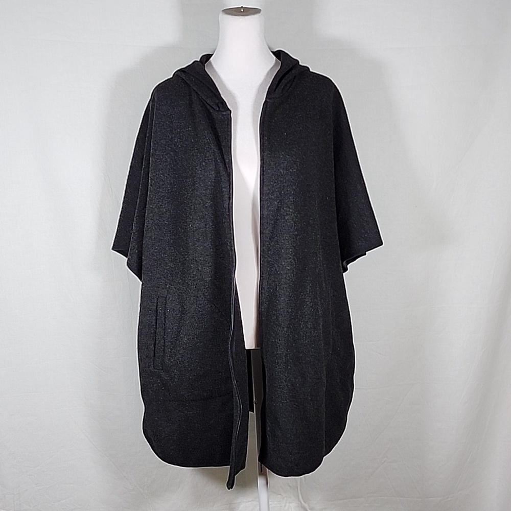 PURE J.JILL poncho over size XXS black grey